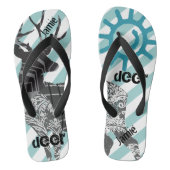 Gepersonaliseerd  Deer Sun en Stripes Patroon Teenslippers (Voetbed)