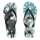 Gepersonaliseerd  Deer Sun en Stripes Patroon Teenslippers (Voetbed)
