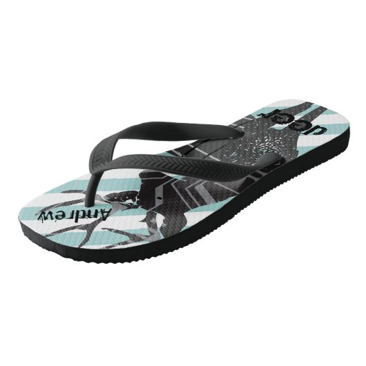 Gepersonaliseerd  Deer Sun en Stripes Patroon Teenslippers (Schuin)