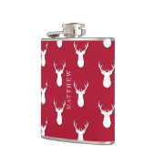 Gepersonaliseerd deer Trophy Pattern Festive Heupfles (Links)