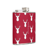 Gepersonaliseerd deer Trophy Pattern Festive Heupfles (Rechts)