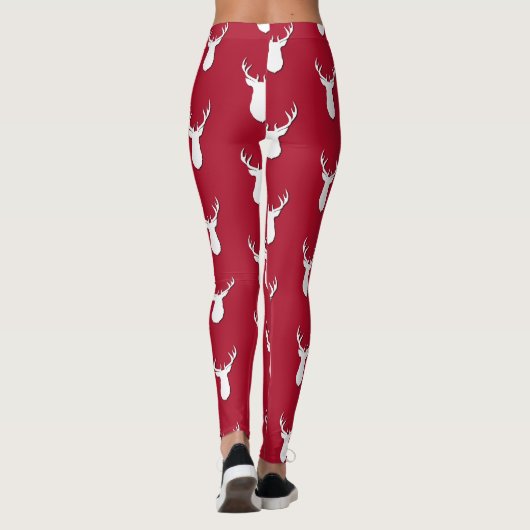 Gepersonaliseerd deer Trophy Pattern Festive Leggings (Achterkant)