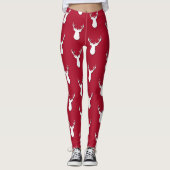 Gepersonaliseerd deer Trophy Pattern Festive Leggings (Voorkant)