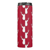 Gepersonaliseerd deer Trophy Pattern Festive Thermosbeker (Achterkant)