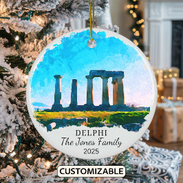 Gepersonaliseerd Delphi Ornament, Griekenland Keramisch Ornament