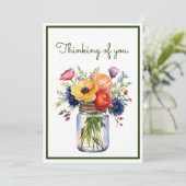 Gepersonaliseerd denken aan jou Waterverf Flowers (Staand voorkant)