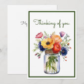 Gepersonaliseerd denken aan jou Waterverf Flowers (Voorkant / Achterkant)