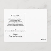 Gepersonaliseerd denken van u Schattige eendje mad Briefkaart (Achterkant)