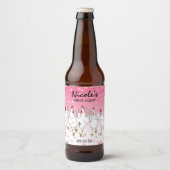 Gepersonaliseerd denng Roze etiket met spaarpels (Voorkant)