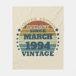 Gepersonaliseerd Dertig vintages 30ste verjaardags Fleece Deken