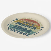 Gepersonaliseerd Dertig vintages 30ste verjaardags Papieren Bordje (Gekanteld)