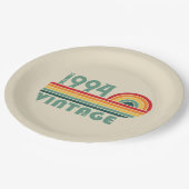 Gepersonaliseerd Dertig vintages 30ste verjaardags Papieren Bordje (Gekanteld)