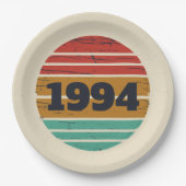 Gepersonaliseerd Dertig vintages 30ste verjaardags Papieren Bordje (Voorkant)