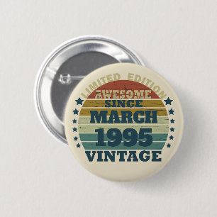 Gepersonaliseerd Dertig vintages 30ste verjaardags Ronde Button 5,7 Cm