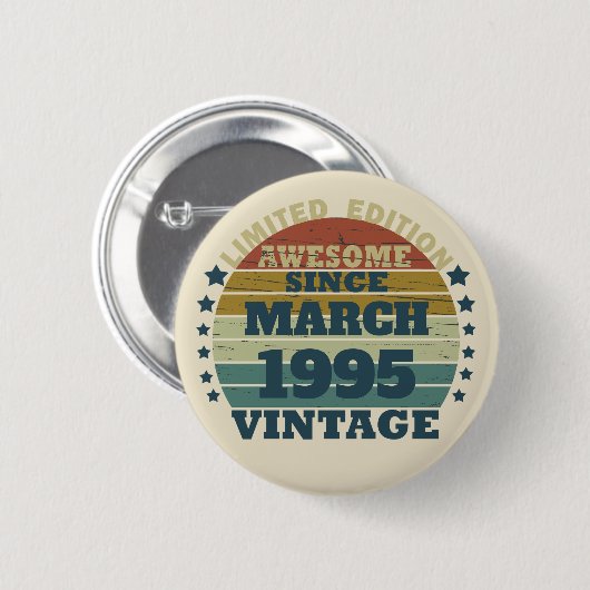 Gepersonaliseerd Dertig vintages 30ste verjaardags Ronde Button 5,7 Cm (Voorkant /achterkant)