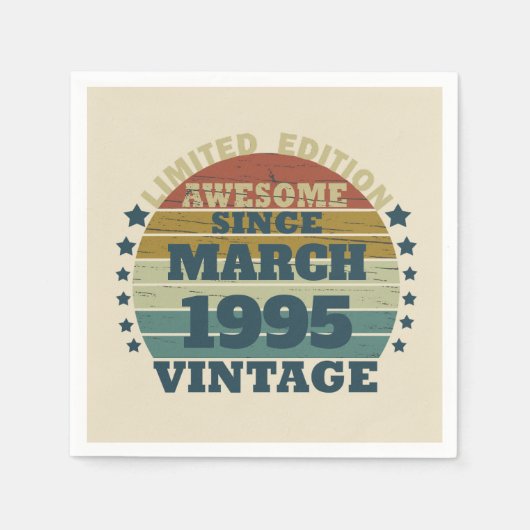 Gepersonaliseerd Dertig vintages 30ste verjaardags Servet (Voorkant)