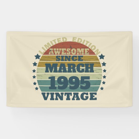 Gepersonaliseerd Dertig vintages 30ste verjaardags Spandoek (Horizontaal)