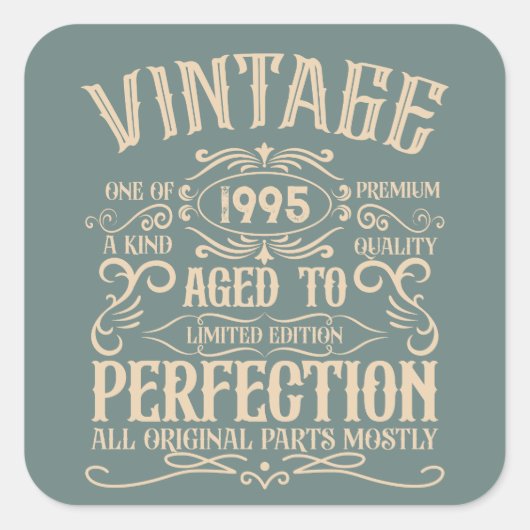 Gepersonaliseerd Dertig vintages 30ste verjaardags Vierkante Sticker (Voorkant)