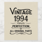 Gepersonaliseerd Dertig vintages 30ste verjaardags Wijn Etiket (Enkel label)