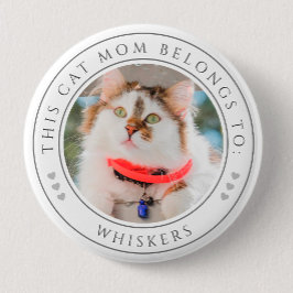 Gepersonaliseerd Deze Kattenmoeder Is Van Foto Ronde Button 5,7 Cm