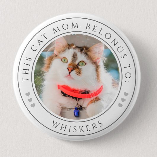 Gepersonaliseerd Deze Kattenmoeder Is Van Foto Ronde Button 5,7 Cm