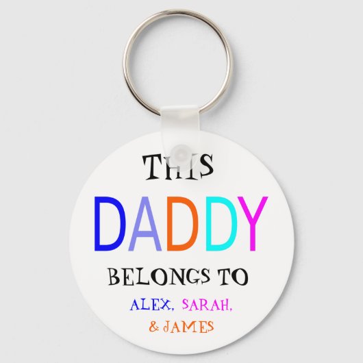 Gepersonaliseerd Deze Papa Hoort Bij, Grappig Sleutelhanger (Voorkant)