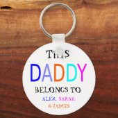 Gepersonaliseerd Deze Papa Hoort Bij, Grappig Sleutelhanger (Voorkant)