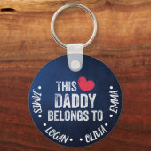 Gepersonaliseerd Deze pappie behoort tot Aangepast Sleutelhanger (Voorkant)