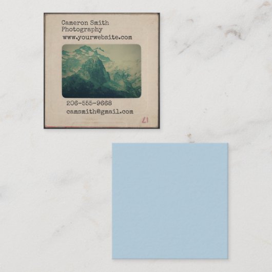 Gepersonaliseerd dia visitekaartje (Voorkant / Achterkant)