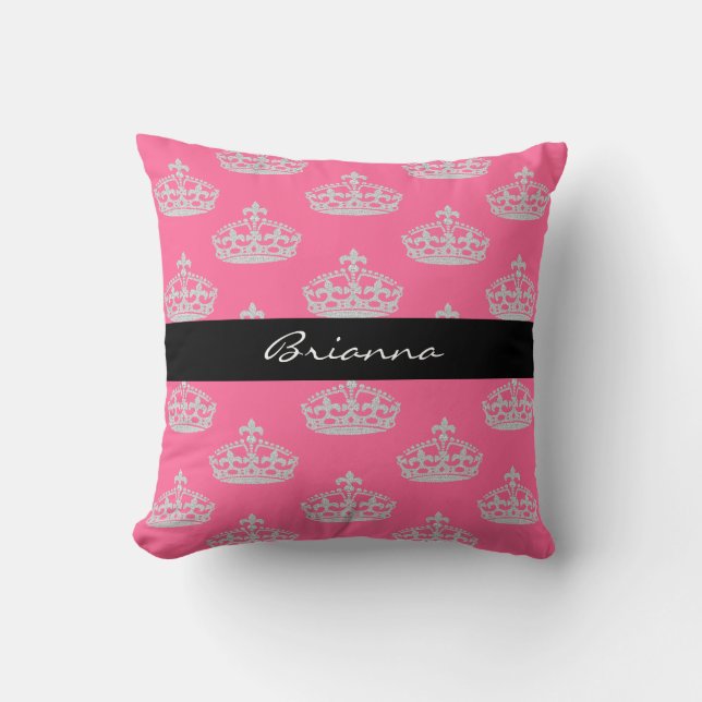 Gepersonaliseerd Diamond Princess Crown Sierkussen (Voorkant)