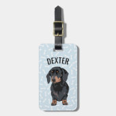 Gepersonaliseerd dichter Dachshund | Funny Pet Bagagelabel (Voorkant verticaal)