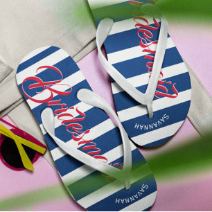 Gepersonaliseerd dienstmeisje van de Honor Navy en Teenslippers