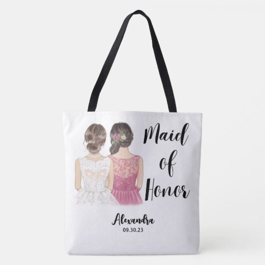 Gepersonaliseerd dienstmeisje van Honor Canvas tas (Voorkant)