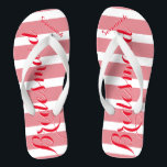 Gepersonaliseerd dienstmeisje van Honor Red en Roz Teenslippers<br><div class="desc">Gepersonaliseerd patroon rode en roze strepen - Verander in om het even welke kleur door te klikken pas aan. En zeg alles wat je maar wilt. Maak deze van een soort teenslipper met UW bericht op hen. Wees het praatje over het strand!</div>