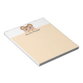 Gepersonaliseerd dier Kawaii - aap Notitieblok (Schuin)