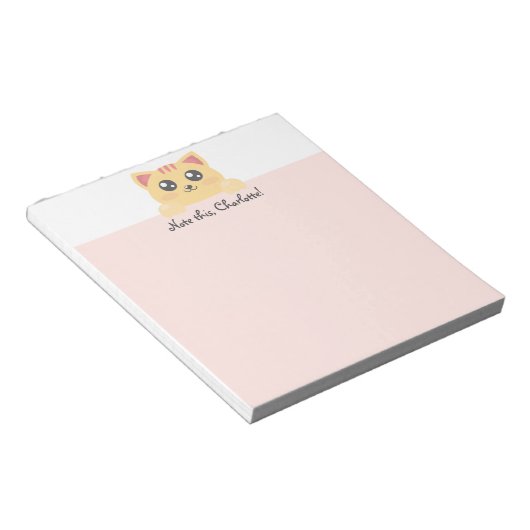 Gepersonaliseerd dier Kawaii - Kitten Notitieblok (Schuin)