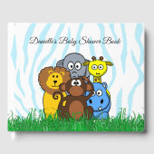 Gepersonaliseerd dierentuin Dieren Baby shower Boe Gastenboek (Voorkant)
