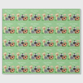 Gepersonaliseerd dierentuin, groen lef cadeaupapier (Vlak)