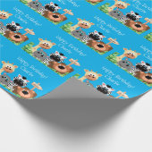 Gepersonaliseerd dierentuin, groen lef cadeaupapier (Hoek)