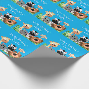 Gepersonaliseerd dierentuin, groen lef cadeaupapier