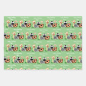 Gepersonaliseerd dierentuin, groen lef inpakpapier vel (Voorkant 3)