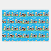 Gepersonaliseerd dierentuin, groen lef inpakpapier vel (Voorkant 2)