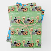 Gepersonaliseerd dierentuin, groen lef inpakpapier vel (In situ)