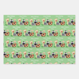 Gepersonaliseerd dierentuin, groen lef inpakpapier vel