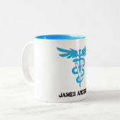 Gepersonaliseerd diergeneeskundig symbool tweekleurige koffiemok (Voorkant links)