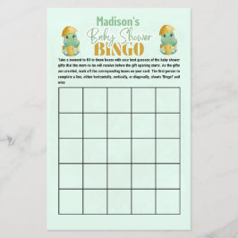 Gepersonaliseerd Dino Bingo Baby shower spel