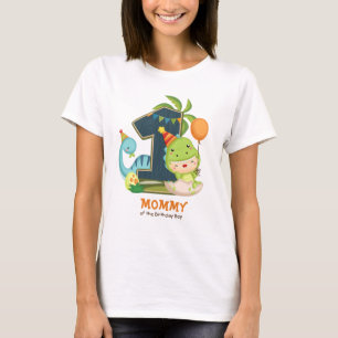 Gepersonaliseerd dino Birthday-shirt voor mama T-shirt