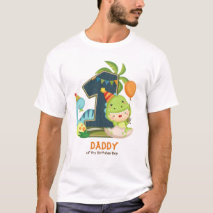 Gepersonaliseerd dino Birthday-shirt voor papa T-shirt