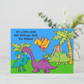 Gepersonaliseerd dino-mite dinosaurus verjaardagsu kaart (Staand voorkant)