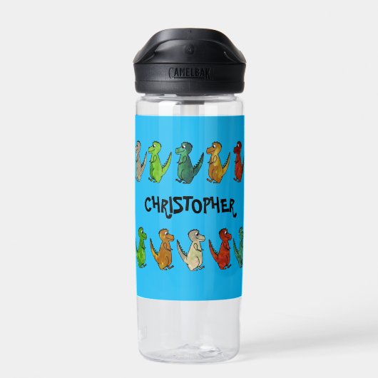 Gepersonaliseerd Dino waterfles voor kinderen (Achterkant)
